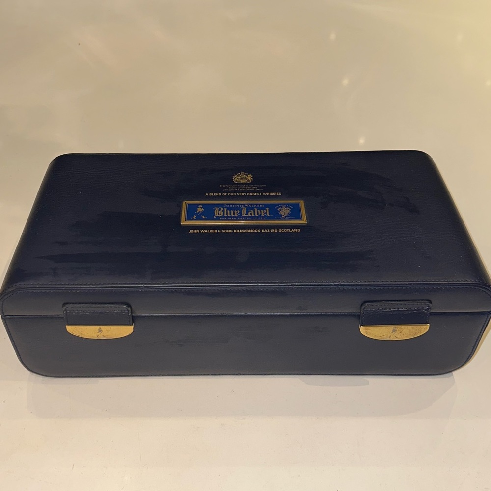 Blue Label whiskey case